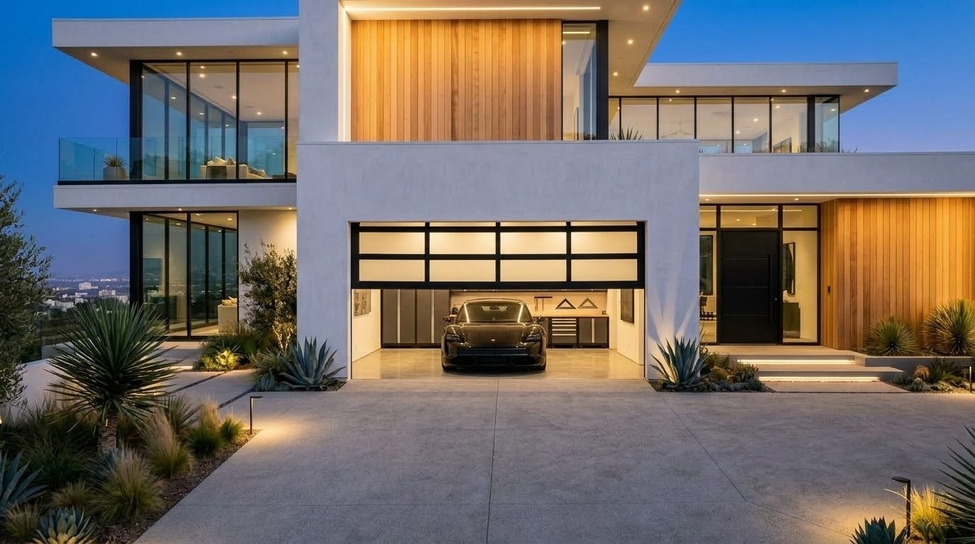 Alessandro Garage Door Service Garage Door Gliding Open Revealing Warm Illuminated Interior